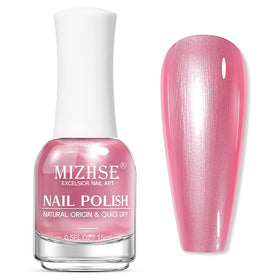 MIZHSE Pearlescent Rose Pink Nail Polish 15ml front view