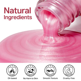 MIZHSE Pearlescent Rose Pink Nail Polish bottle with brush