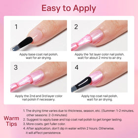 MIZHSE Pearlescent Rose Pink Nail Polish with nail art tools
