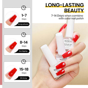 MIZHSE Quick Dry Base and Top Coat Set close-up of bottles
