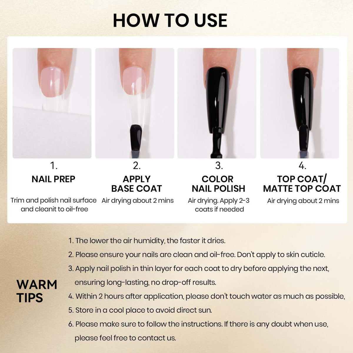 MIZHSE Quick Dry Base and Top Coat Set on a nail art table