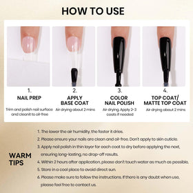 MIZHSE Quick Dry Base and Top Coat Set on a nail art table