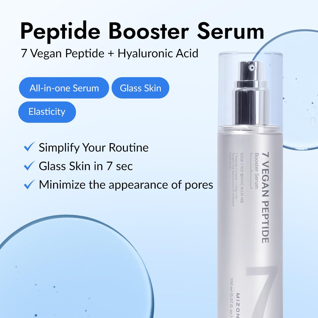 MIZON 7 Vegan Peptide support Serum texture on hand