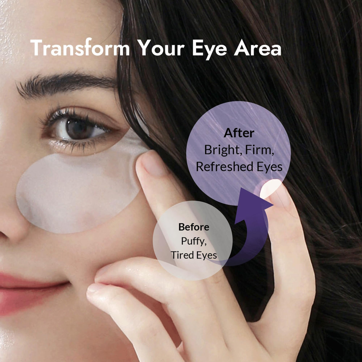 MIZON Marine Collagen Eye Gel Patch application on eyes