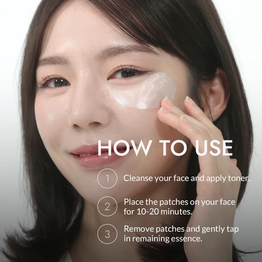 MIZON Pure Pearl Eye Gel Patch in use on a model