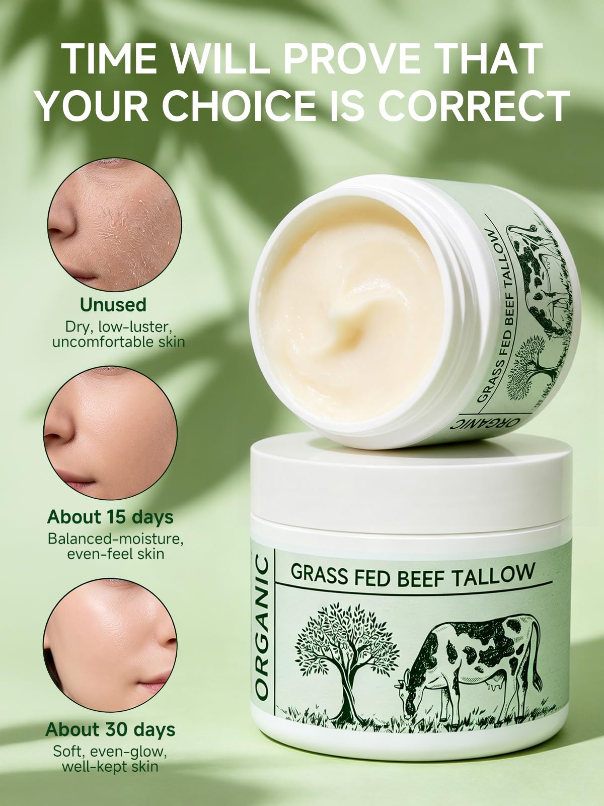 mkzea Beef Tallow Moisturiser application on skin