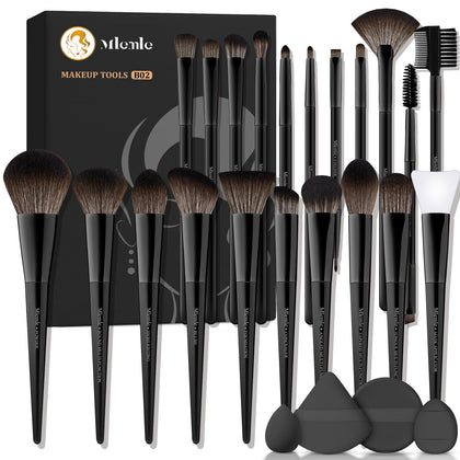 Mlemle 25 Pcs Makeup Brushes Set with elegant packaging