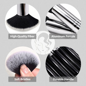 Mlemle makeup brushes set displayed on a vanity