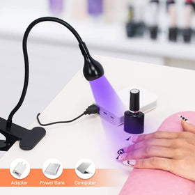 mlogiroa Clip-On UV Nail Light showing adjustable brightness levels