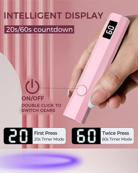 mlogiroa compact UV nail light side view with USB-C charging port