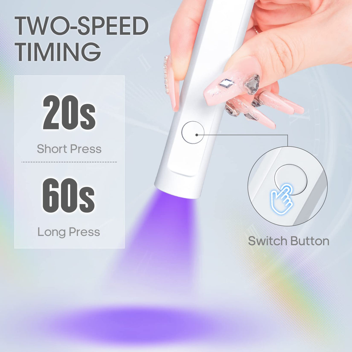 mlogiroa Handheld UV Nail Lamp in a travel bag