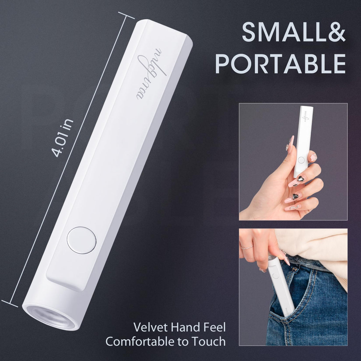 mlogiroa Handheld UV Nail Lamp with Type-C charging cable
