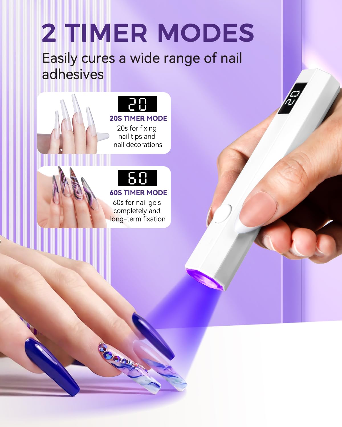 mlogiroa Mini UV Light for Nails with digital display