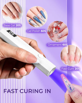 mlogiroa Mini UV Light for Nails with timer buttons