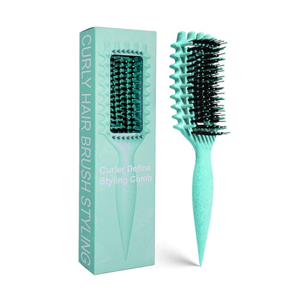 MMBVSZ Curly Hair Brush front view in green