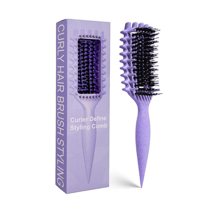 MMBVSZ Curly Hair Brush front view in purple