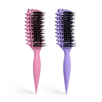 MMBVSZ Curly Hair Brush front view in purple pink