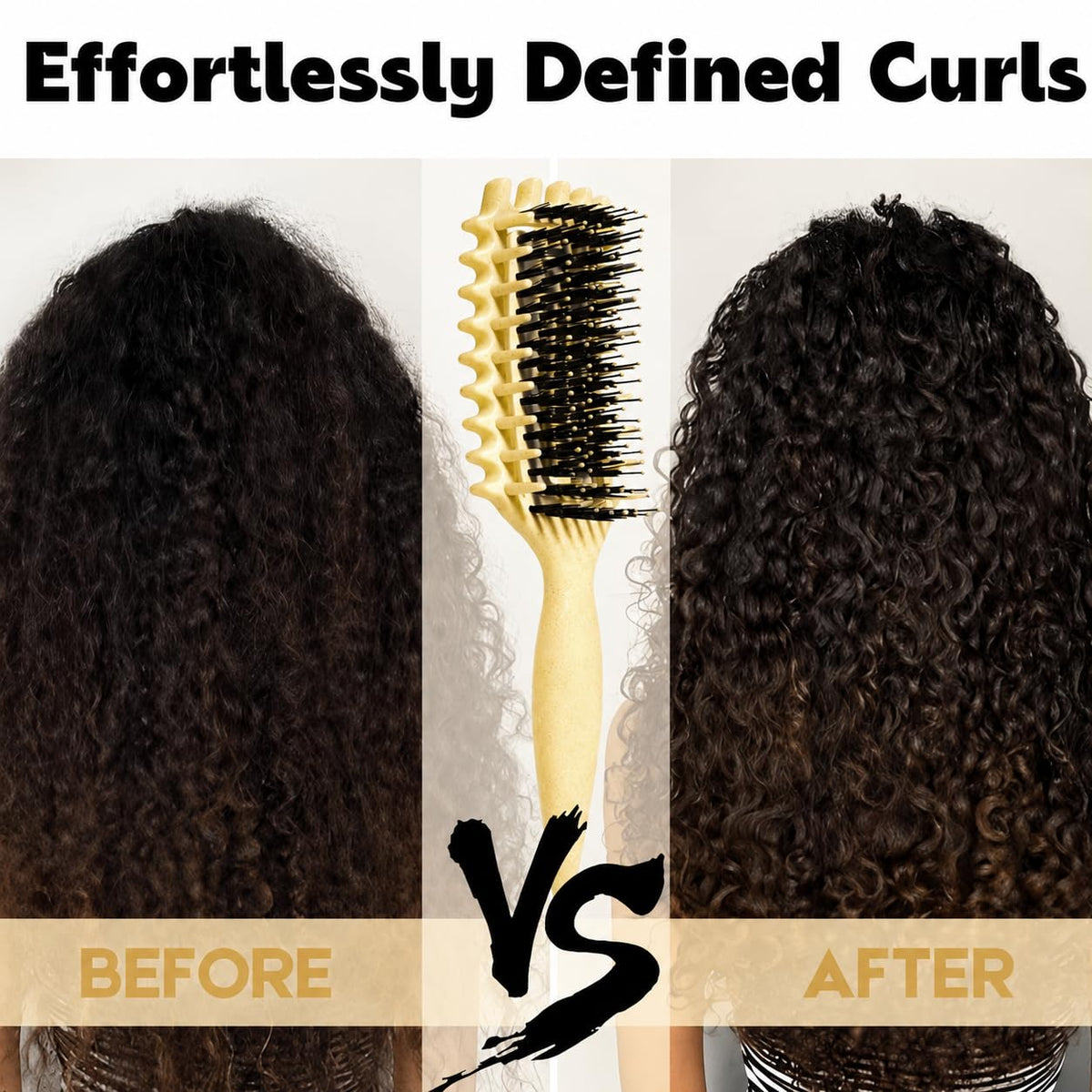 MMBVSZ Curly Hair Brush in use on thick hair