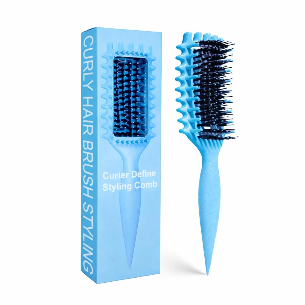 MMBVSZ Curly Hair Brush Sky Blue front view