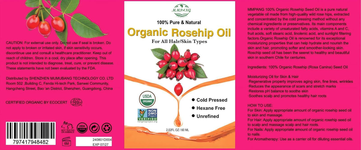 MMPANG Organic Rosehip Oil close-up of texture