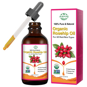 MMPANG Organic Rosehip Oil front view in brown glass bottle