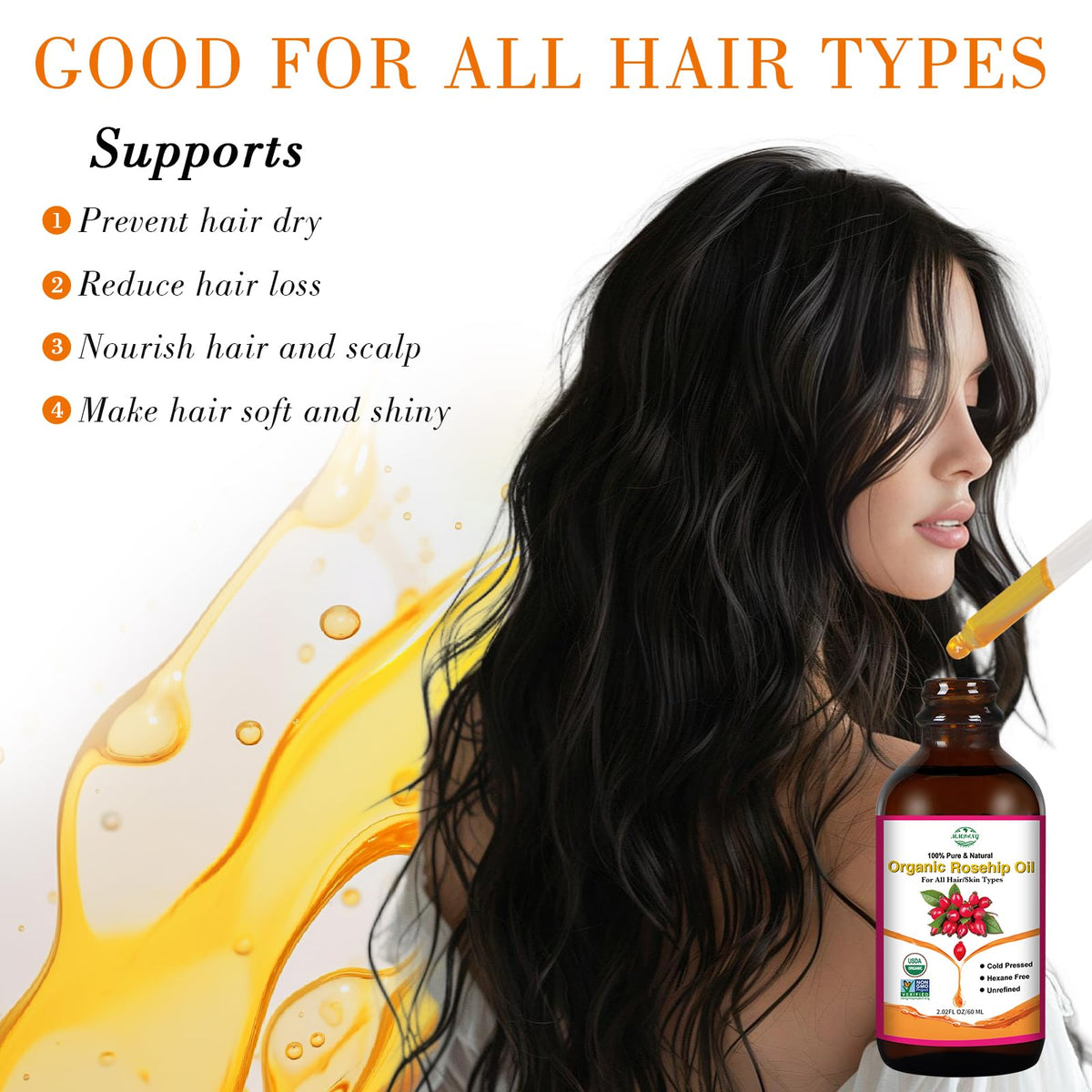 MMPANG Organic Rosehip Oil with gua sha tool
