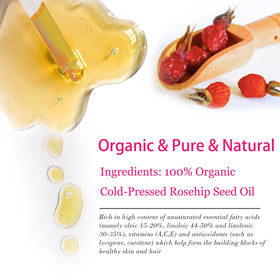 MMPANG Organic Rosehip Seed Oil 82g back view with ingredients