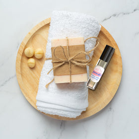 MOBETTER FRAGRANCE OILS Powder Fresh Scent Body Oil on a vanity