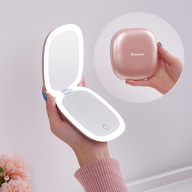 Mocado Compact LED Makeup Mirror front view with touch screen