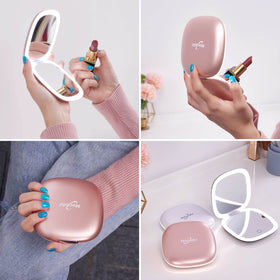 Mocado Compact LED Makeup Mirror in velvet storage bag