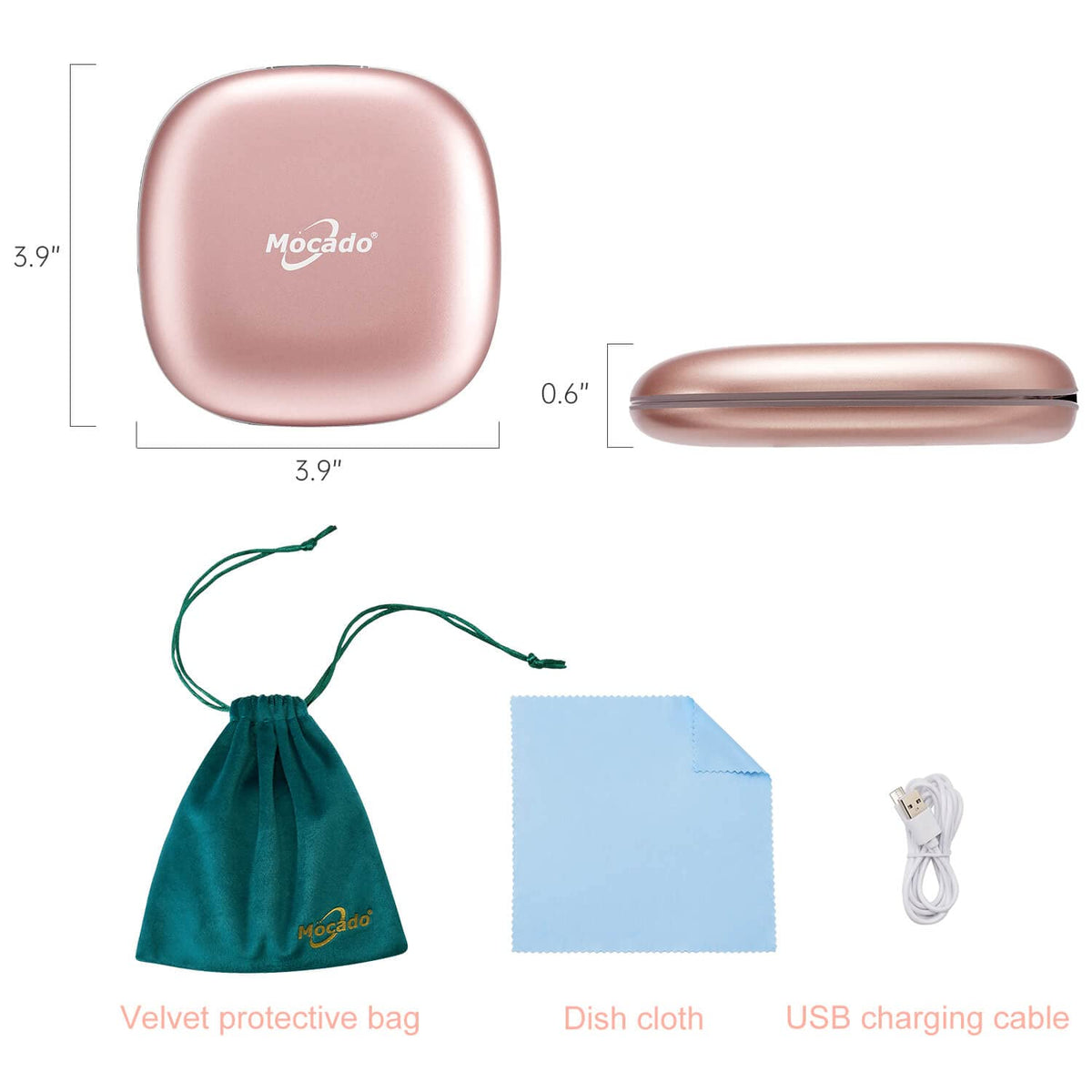 Mocado Compact LED Makeup Mirror with warm white light setting