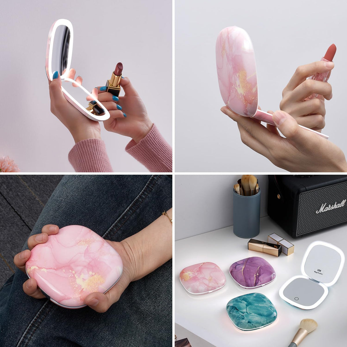 Mocado Compact Mirror in velvet storage bag