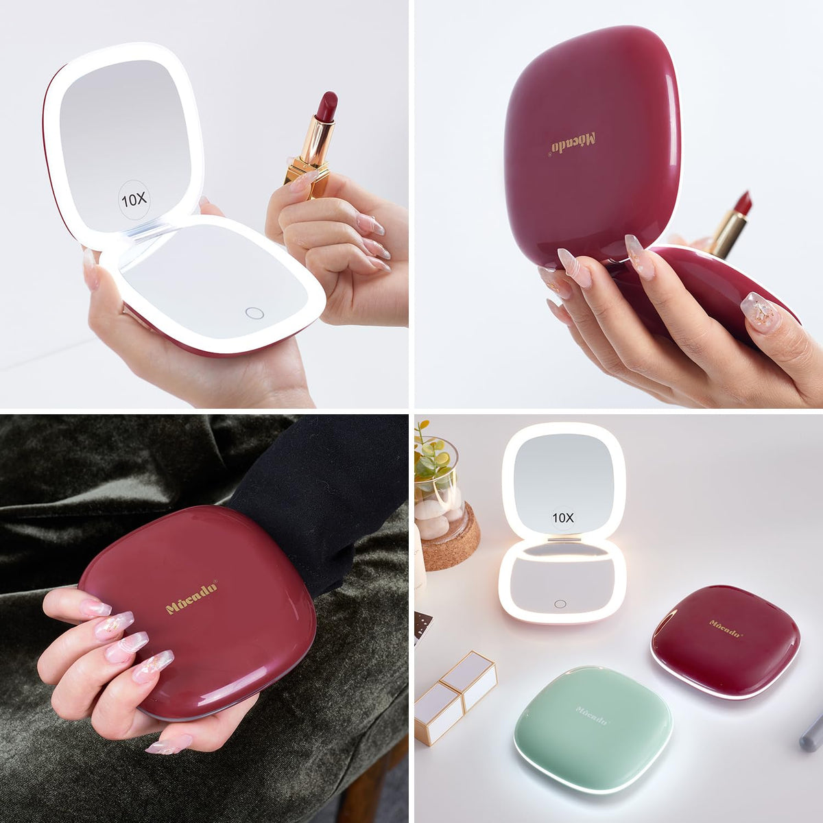 Mocado Compact Mirror showing 1X and 10X magnification