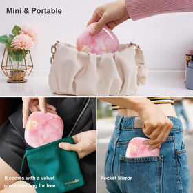 Mocado Compact Mirror side view with light on