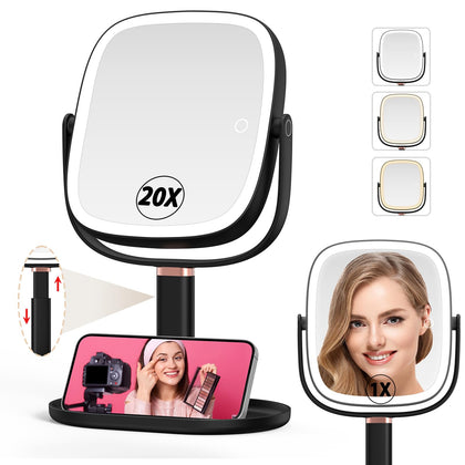 Mocado Makeup Mirror front view with lights