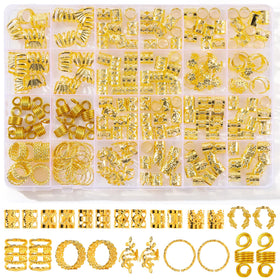 MODASER 220Pcs gold hair jewelry set with various styles