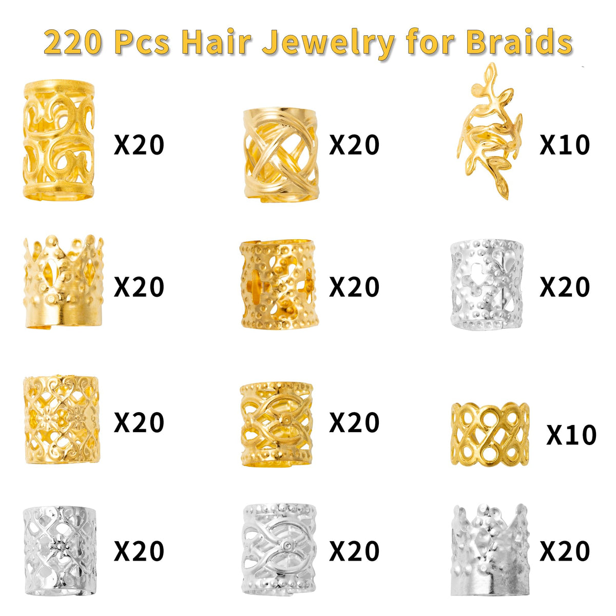 MODASER hair jewelry set displayed with various styles