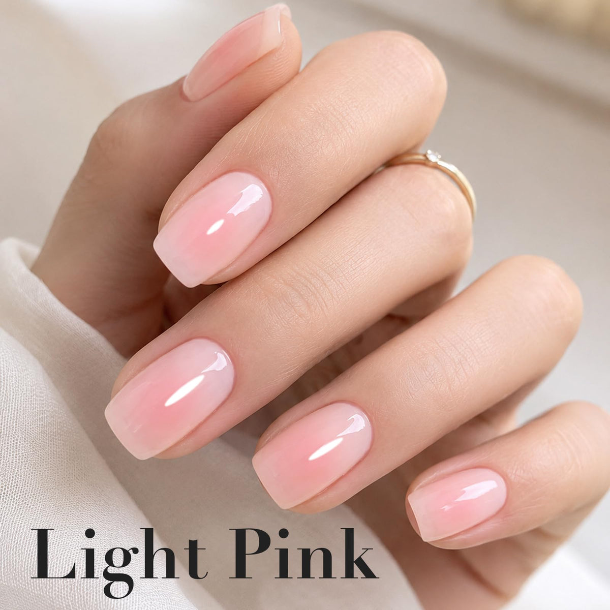 Model applying AZUREBEAUTY Pink Nail Polish