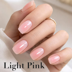 Model applying AZUREBEAUTY Pink Nail Polish