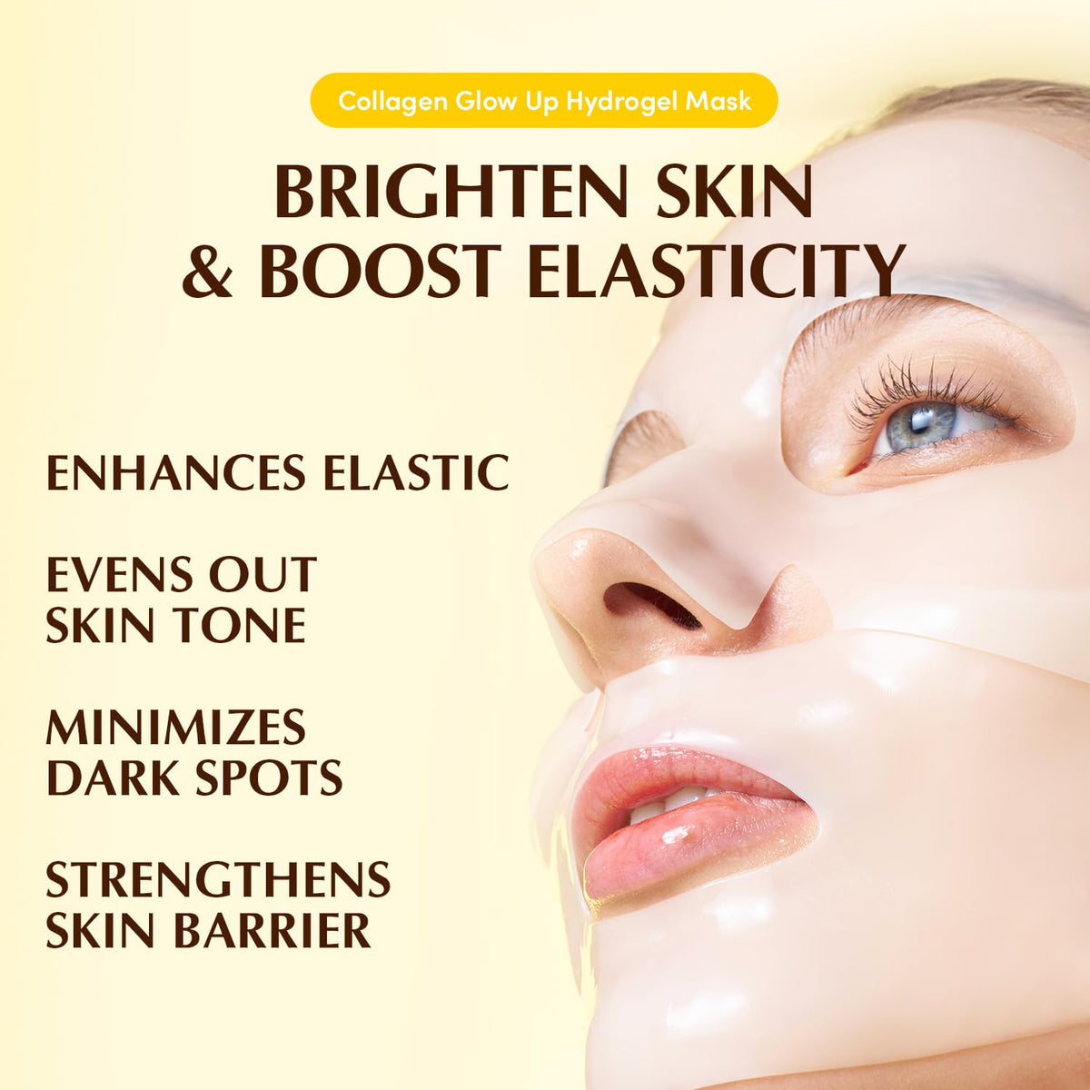 Model applying EQQUALBERRY Collagen Glow Up Mask