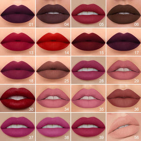 Model applying evpct Lip Liner and Liquid Lipstick