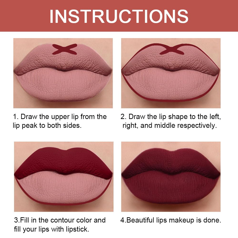 Model applying Kaely lip liner and lipstick for a perfect look