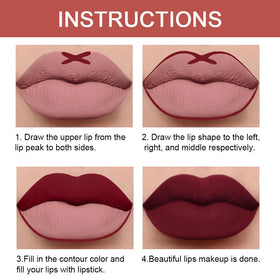 Model applying Kaely lip liner and lipstick for a perfect look