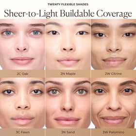 Model applying Laura Mercier Tinted Moisturizer Natural Dewy SPF 30 2N Maple