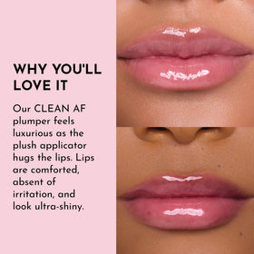 Model applying Lawless Lip Plumping Gloss Strawberry Popsicle