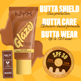 Model applying NYX Buttermelt Glaze Skin Tint on skin