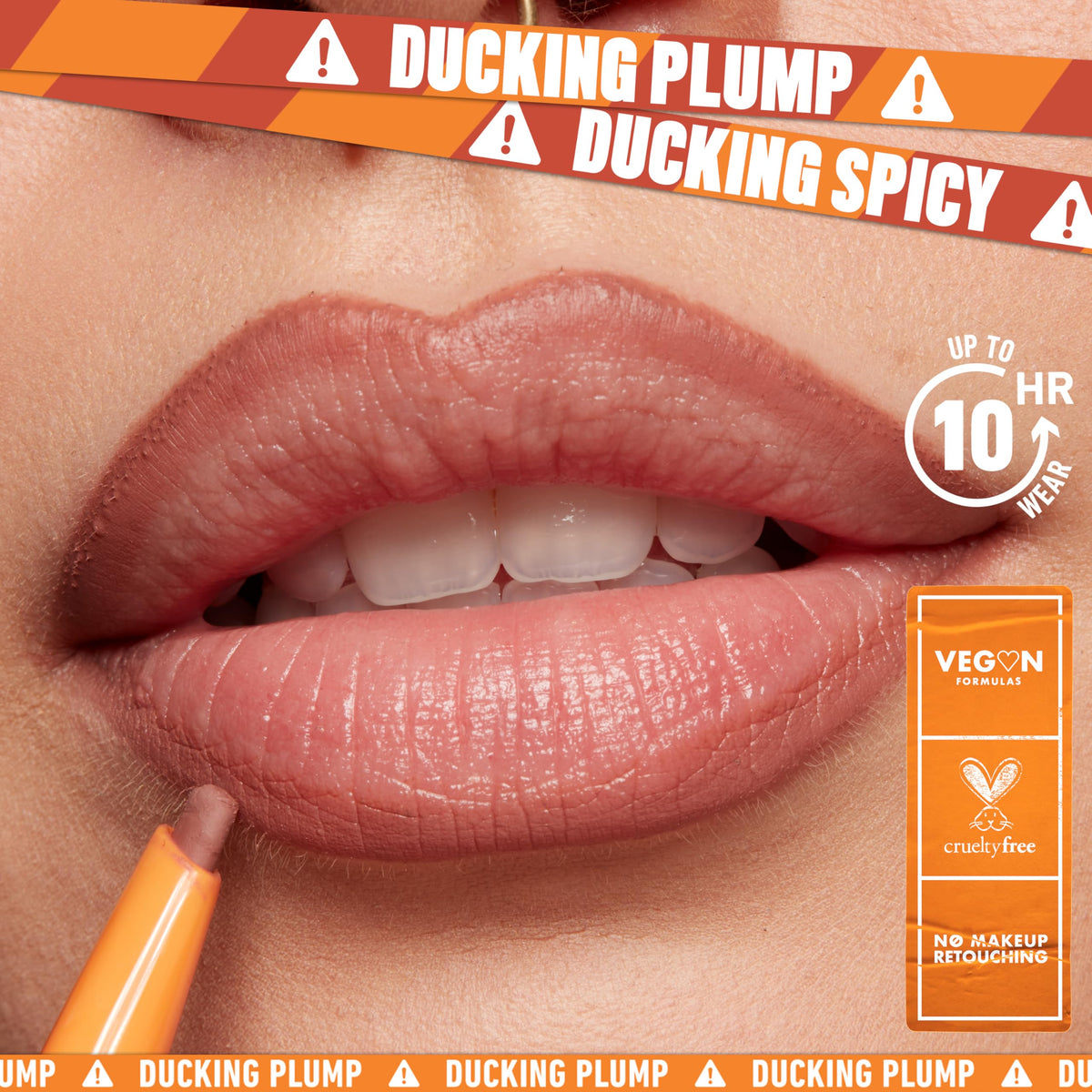 Model applying NYX Duck Plump Lip Liner