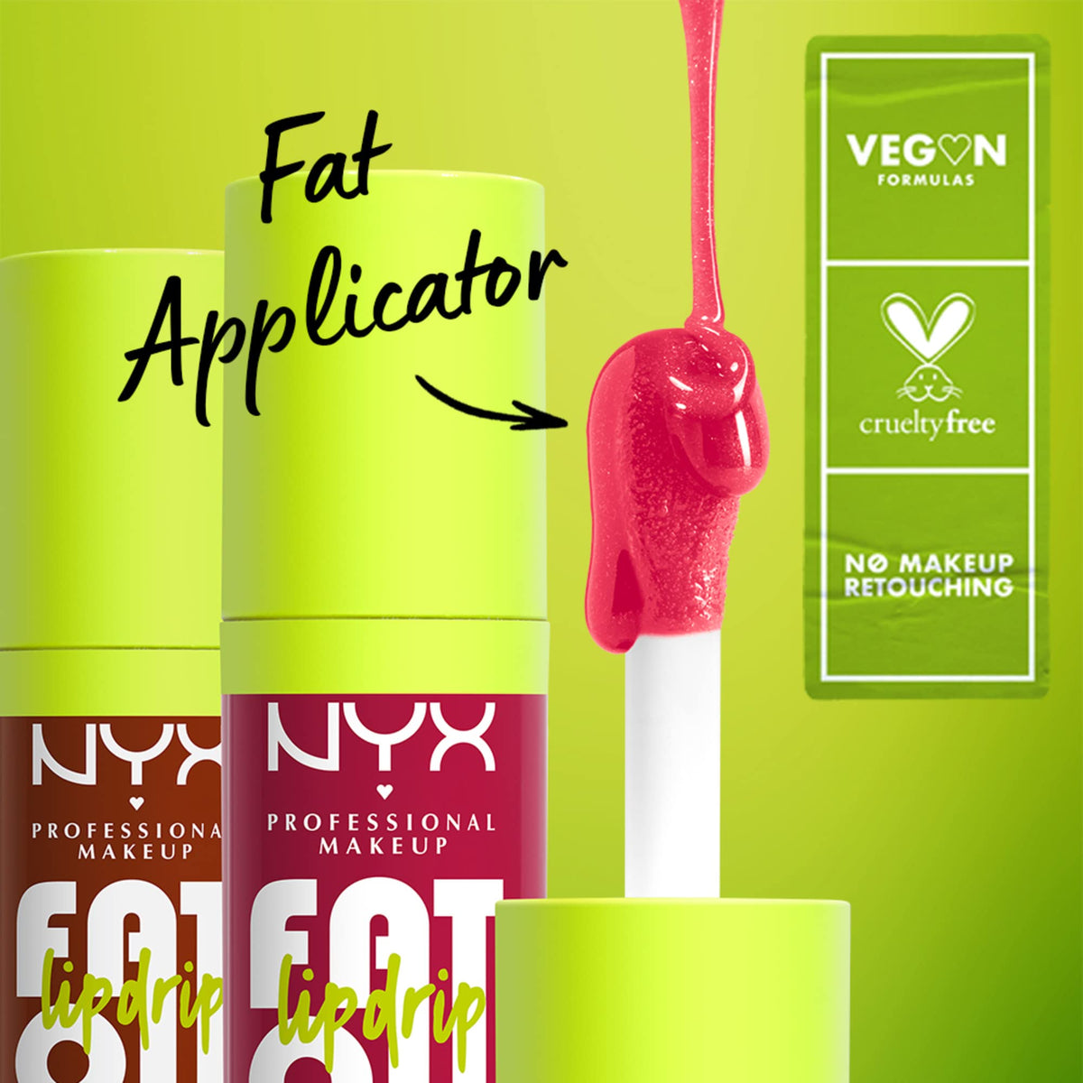 Model applying NYX Fat Oil Lip Drip in Sheer Pink