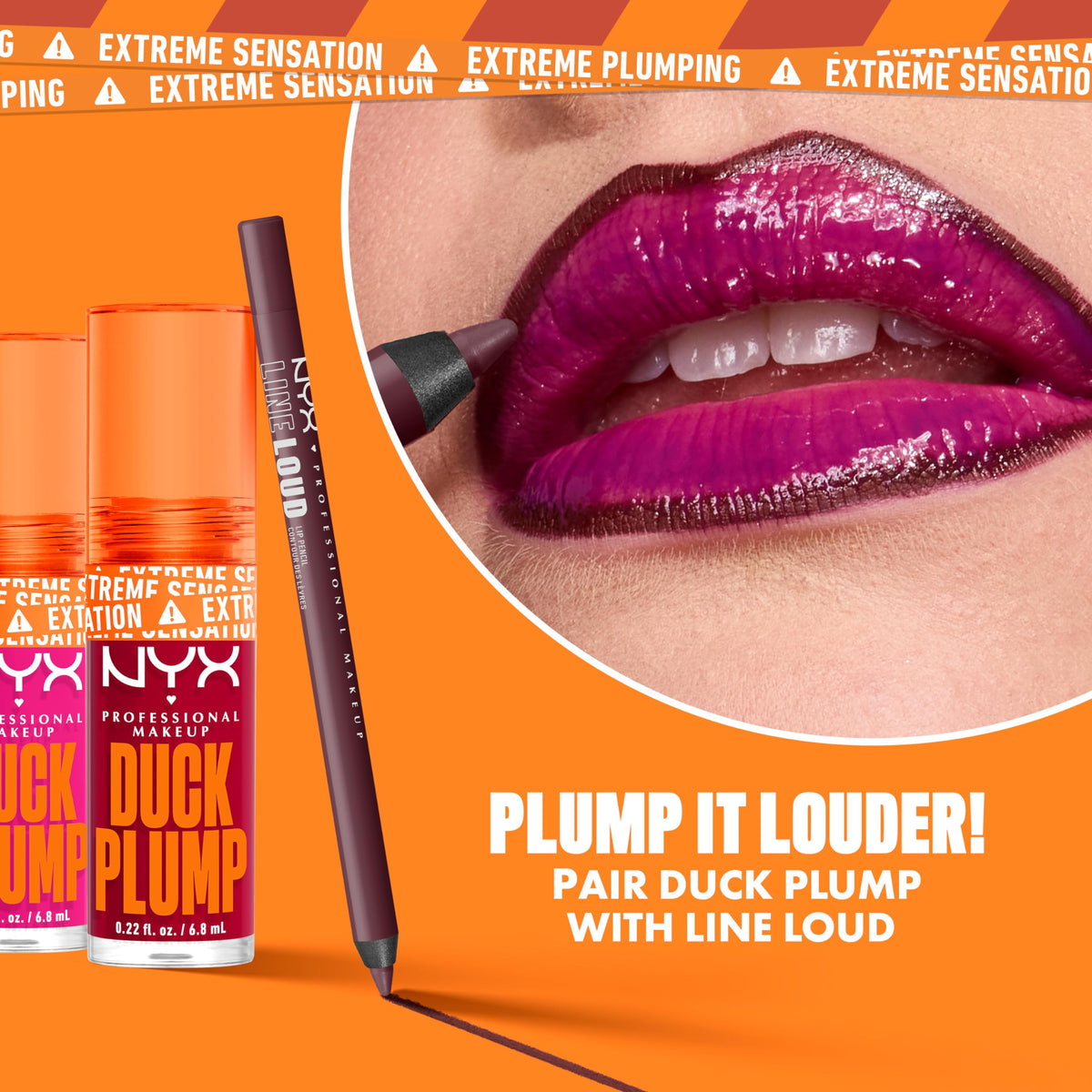 Model applying NYX Line Loud Lip Liner