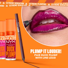 Model applying NYX Line Loud Lip Liner